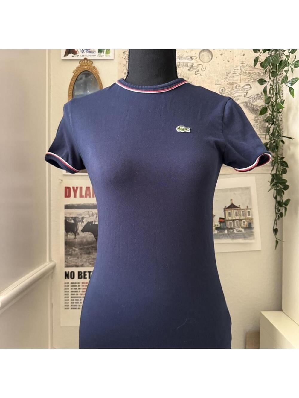 Lacoste Navy Slim-Fit Ringer Baby Tee
